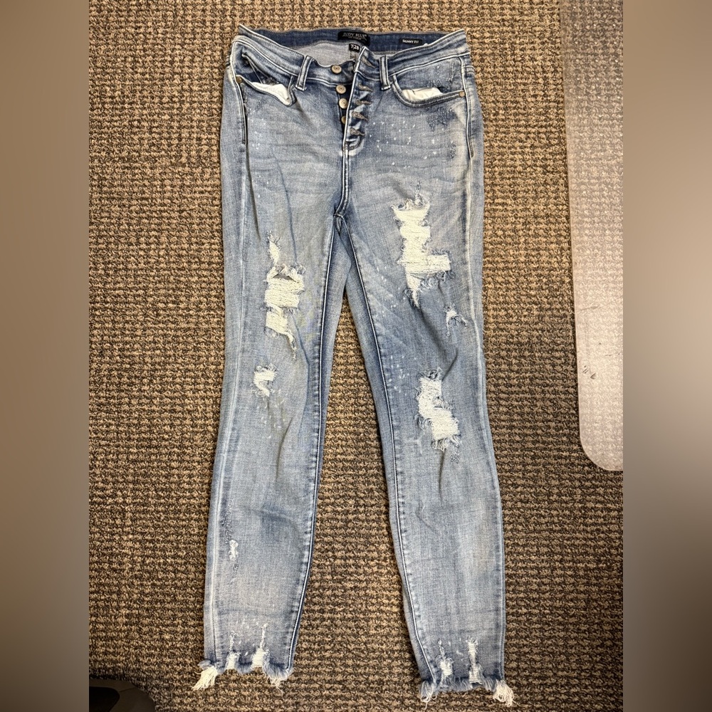 Judy Blue Skinny Distressed Blue Jeans